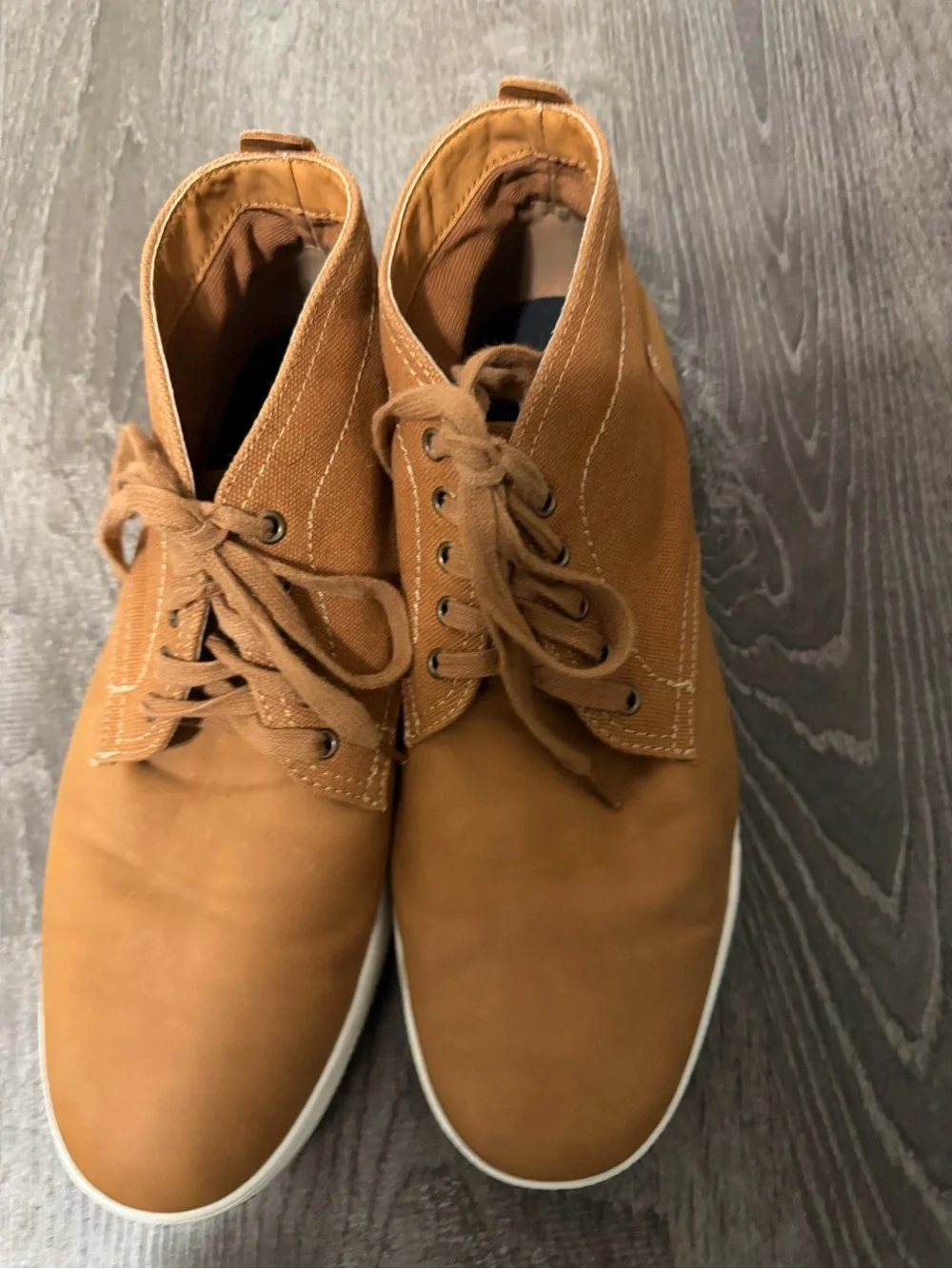 Men's Casual High-Top Sneakers in Cognac Brown